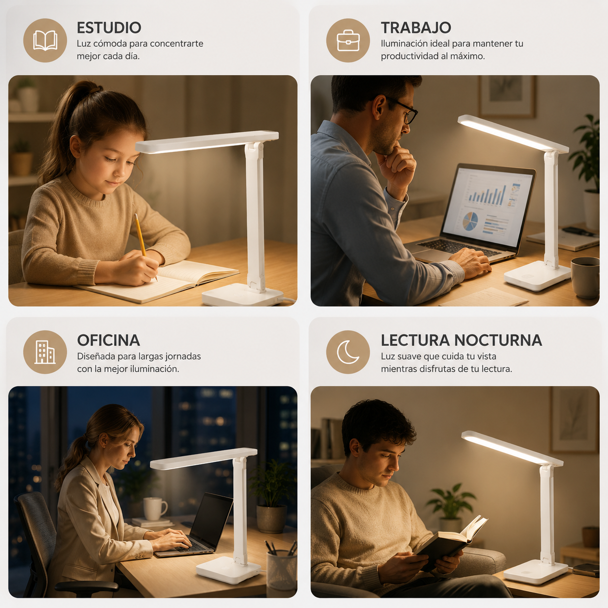 Lámpara de escritorio plegable